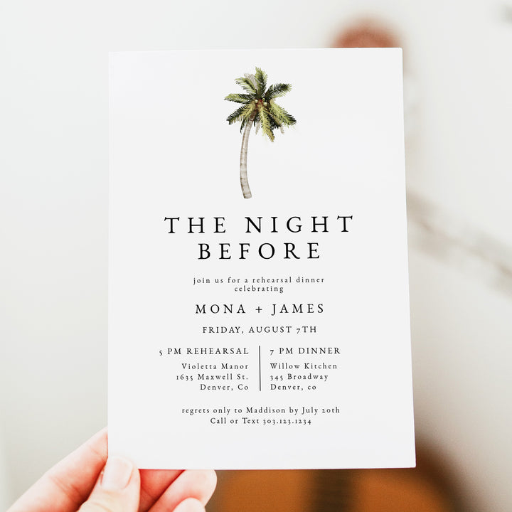 MONA Tropical The Night Before Rehearsal Dinner Invitations