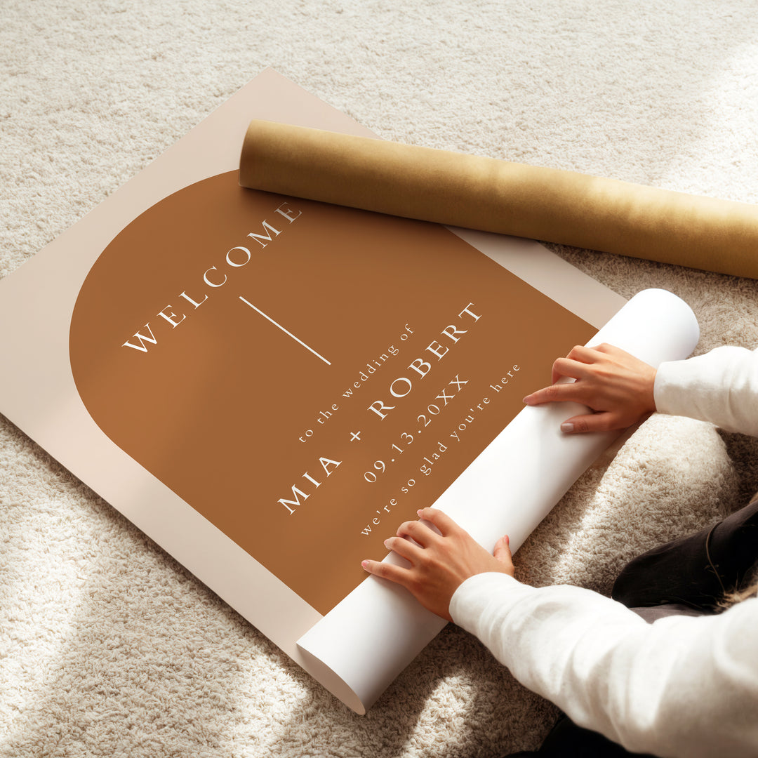 MIA Terracotta Boho Arch Wedding Welcome Sign