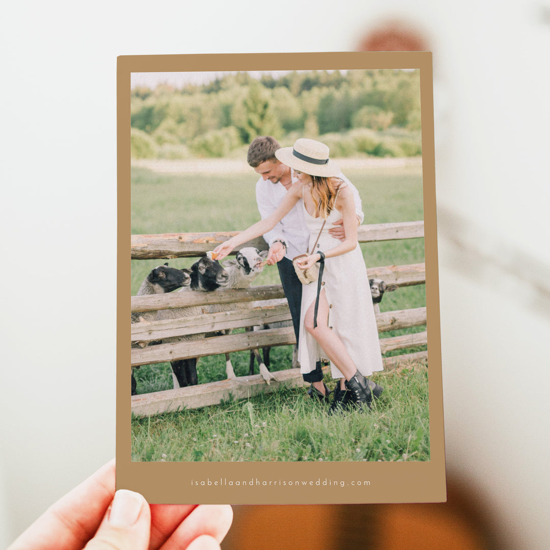 INDIE Modern Taupe Photo Save the Date Wedding Invitation