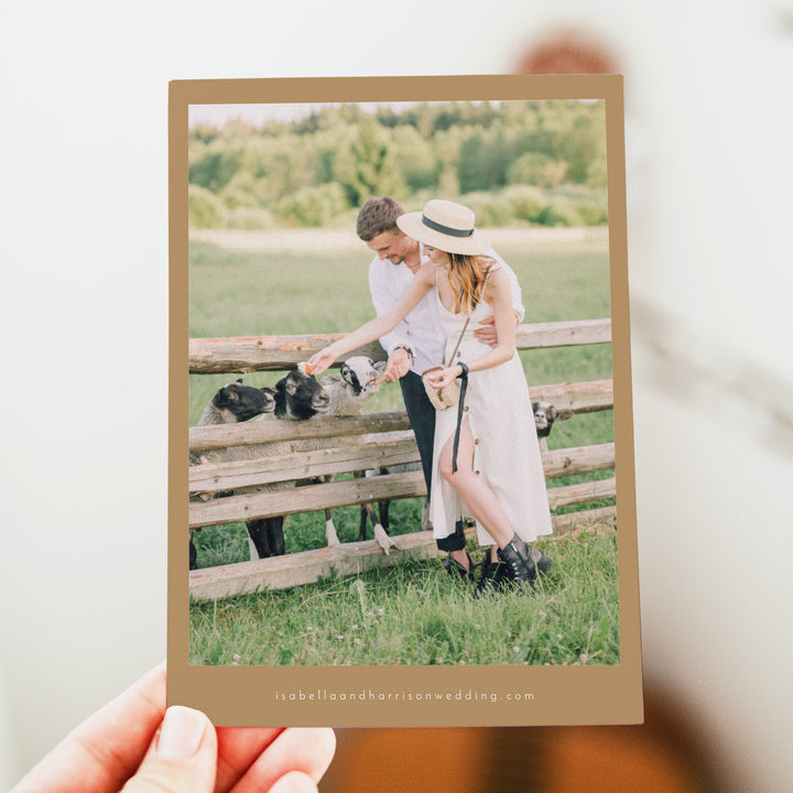 INDIE Modern Taupe Photo Save the Date Wedding Invitation