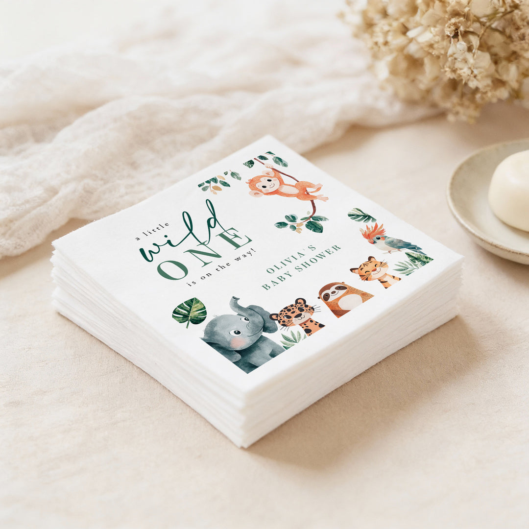 WILDER Personalized Wild One Baby Shower Napkins