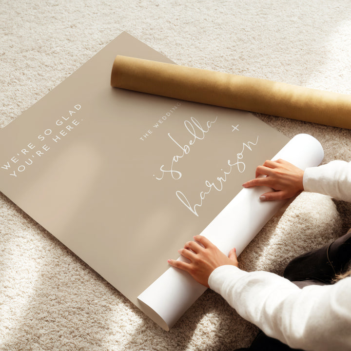 INDIE Simple Taupe Wedding Welcome Sign