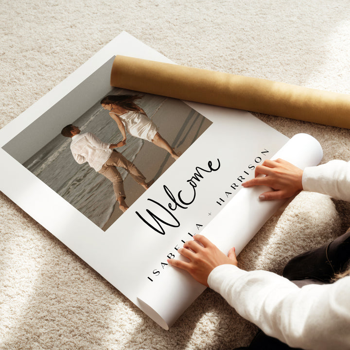 WILLOW Simple Romantic Photo Wedding Welcome Sign