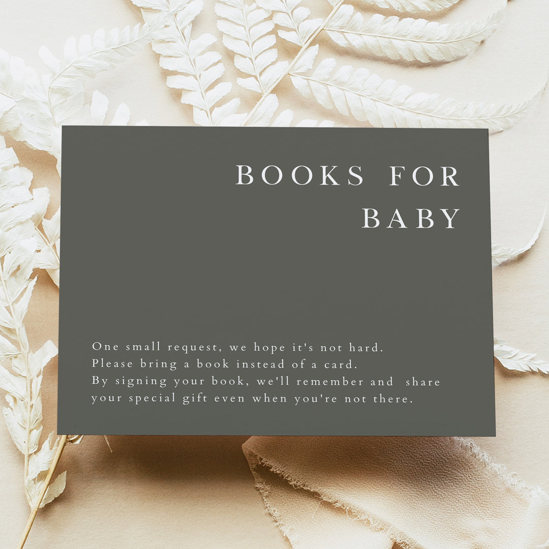 NINA Modern Sage Green Boho Baby Shower Invitation Suite