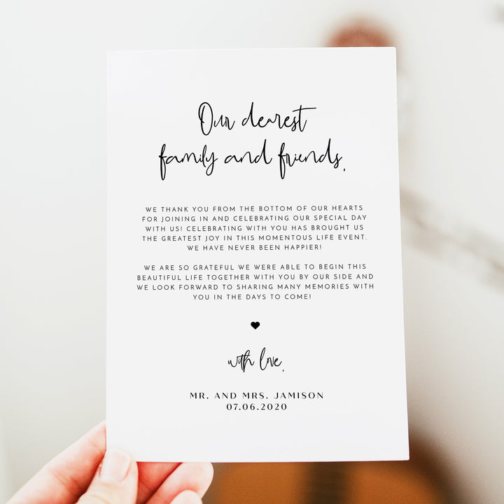 WILLOW Personalized Modern Boho Wedding Photo Thank You Cards