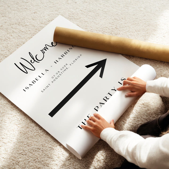 WILLOW Modern Minimalist Wedding Direction Arrow Sign