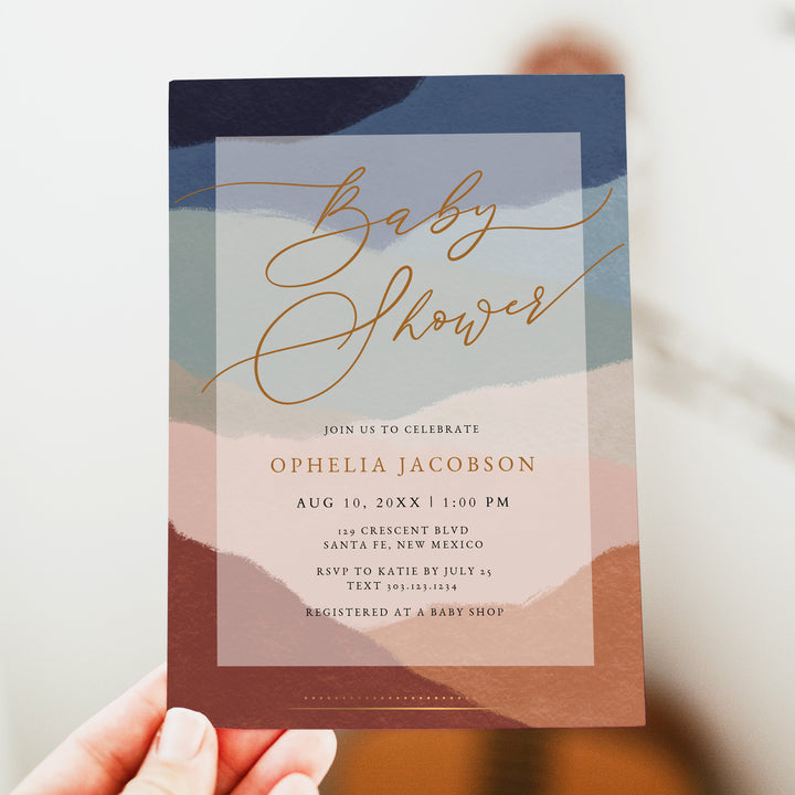 OPHELIA Southwestern Terracotta Boho Baby Shower Invitation