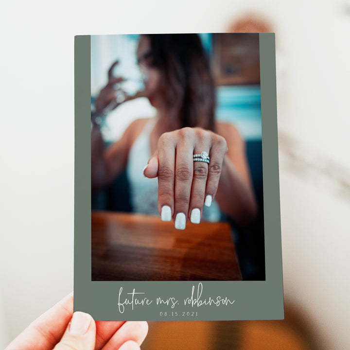 ASH Rustic Forest Green Pine Tree Bridal Shower Photo Invite