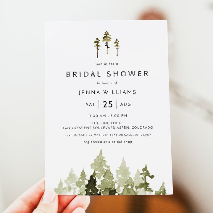 JENNA Simple Outdoor Bridal Shower Invitations