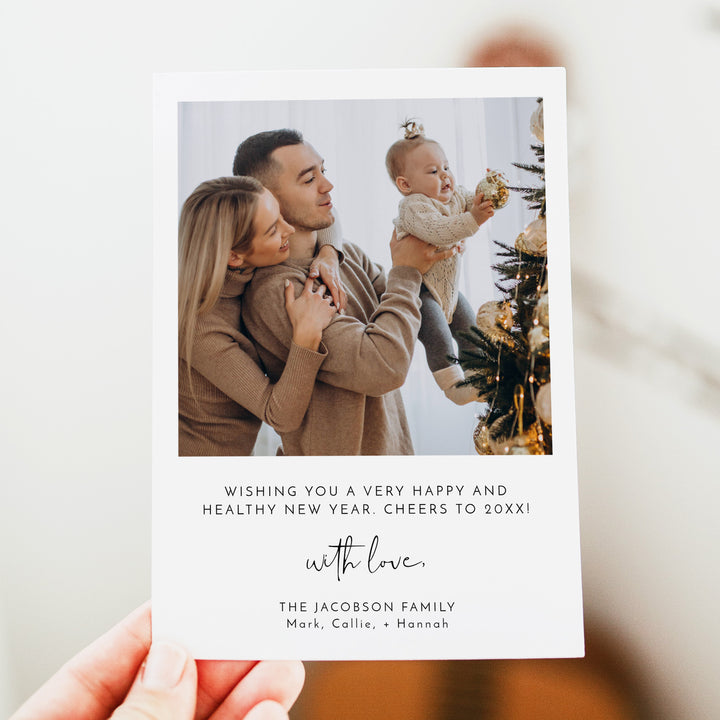 ADELLA Happy New Year Photo Greeting Card Set with Envelopes