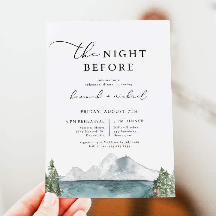 CLOVER Rustic The Night Before Wedding Rehearsal Dinner Invitation