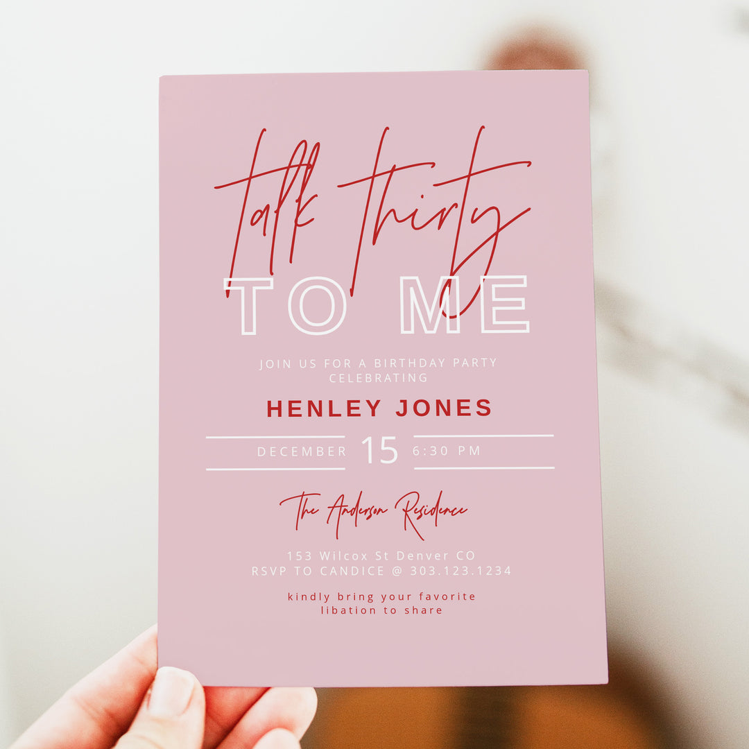 HENLEY Modern Funny 30th Birthday Party Invitation