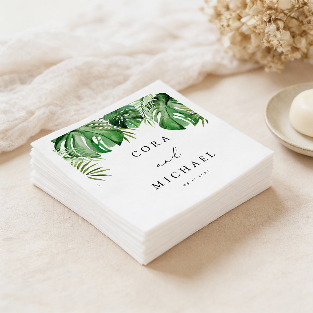 CORA Beach Destination Wedding Napkins Personalized