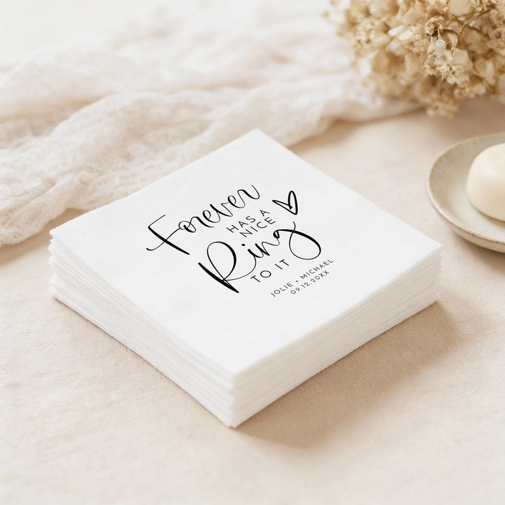JOLIE Forever Has a Nice Ring To It Engagement Party or Wedding Napkin