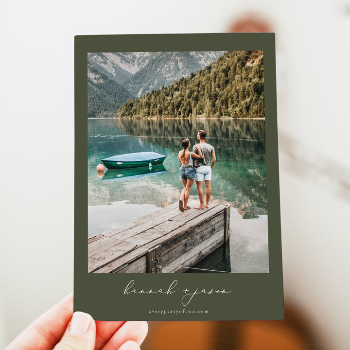 CLOVER Rustic Outdoor Wedding Invitation with Photo