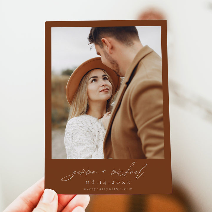 JAYLA Rustic Desert Wedding Save the Date Invitations with Photo