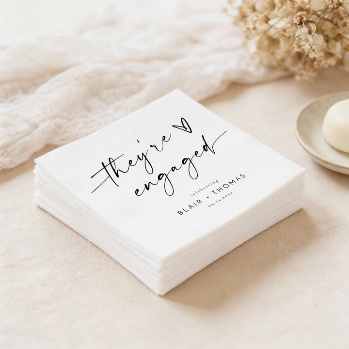 BLAIR They're Engaged Boho Engagement Party Napkins