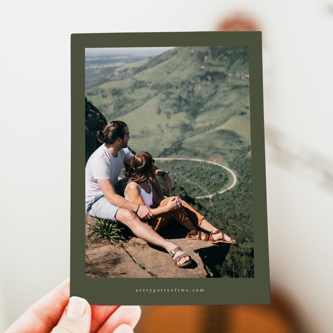 CLOVER Boho Outdoor Wedding Save the Date Card with Photos