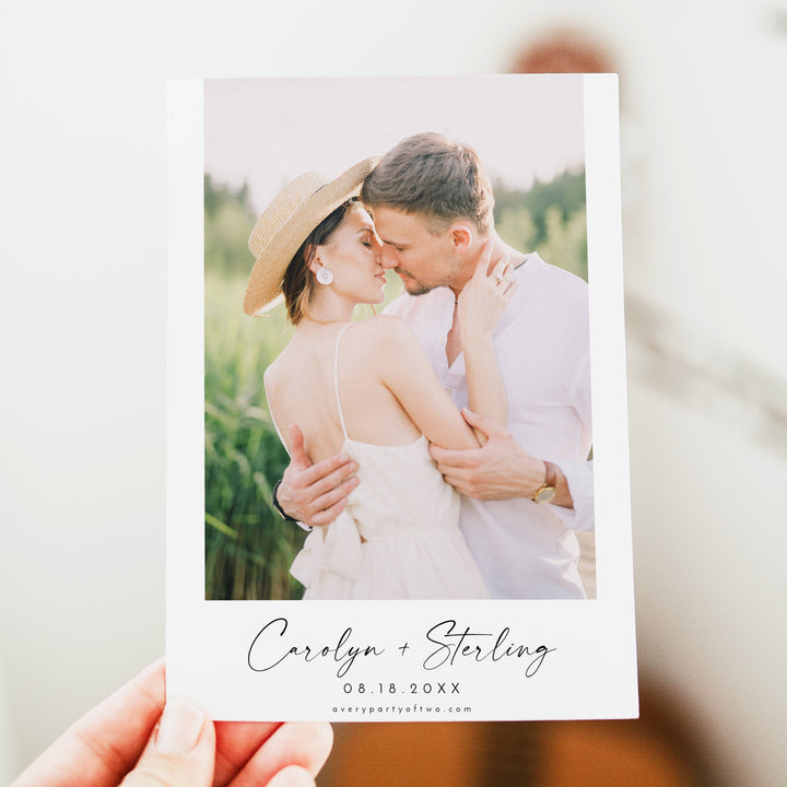 KENNEDY Elegant Calligraphy Wedding Invitation with Photo