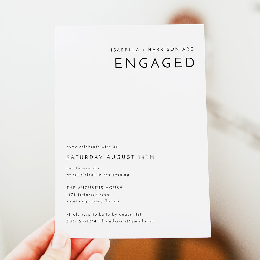 KENNEDY Elegant Luxury Engagement Party Invitations