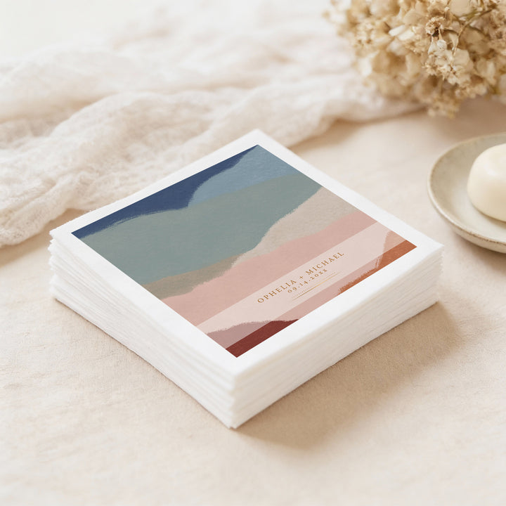 OPHELIA Modern Autumn Desert Wedding Napkins