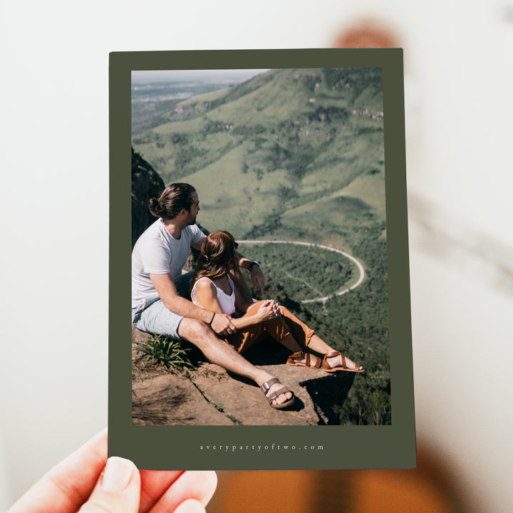 CLOVER Rustic Mountain Wedding Photo Save the Date Cards