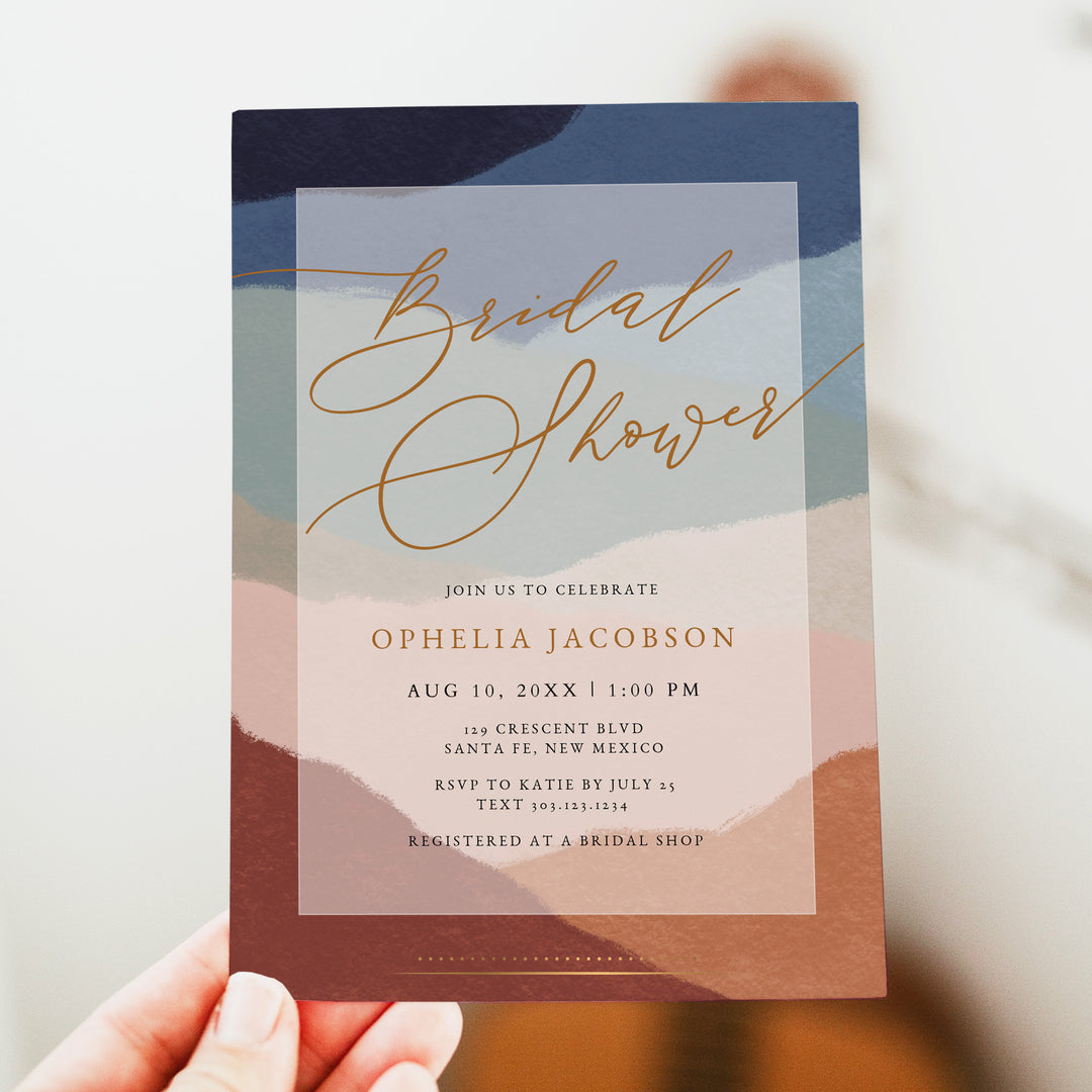 OPHELIA Terracotta Boho Desert Bridal Shower Invitation