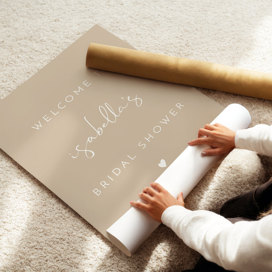 INDIE Rustic Beige Bridal Shower Welcome Sign