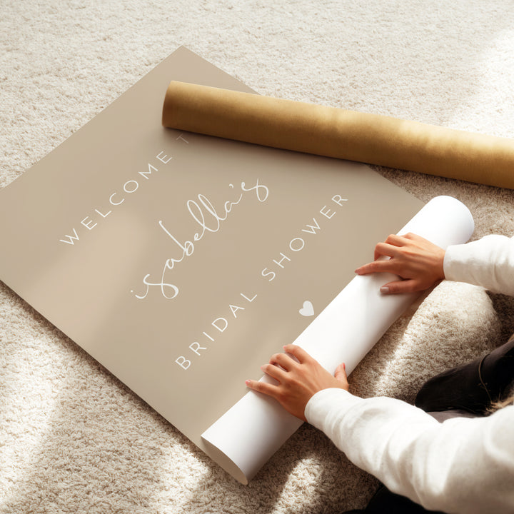 INDIE Rustic Beige Bridal Shower Welcome Sign