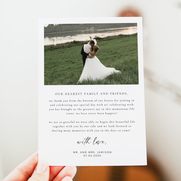 BLAIR Personalized Boho Wedding Photo Thank You Cards