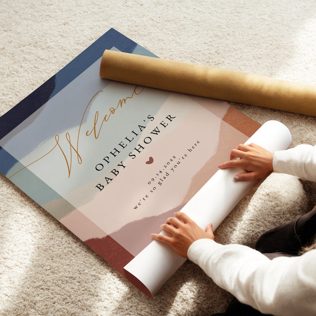 OPHELIA Gender Neutral Earthy Fall Baby Shower Welcome Sign