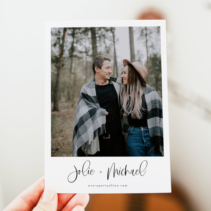 JOLIE Romantic Minimalist Engagement Photo Save the Date Invitation