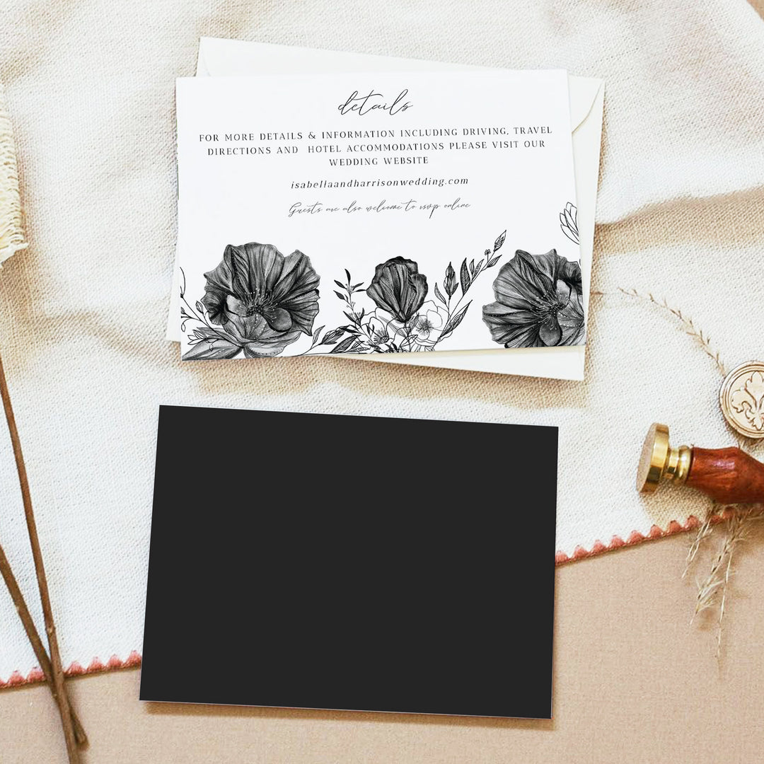 NOVA Moody Romantic Halloween Wedding Details Card