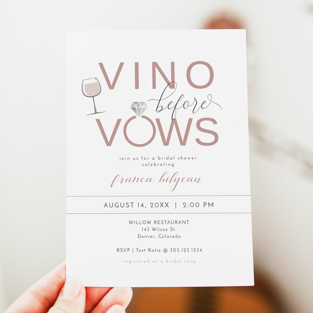 FRANCA Vino Before Vows Wine Theme Bridal Shower Invitations