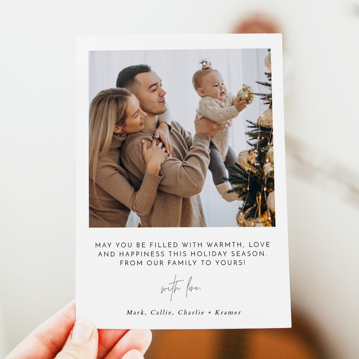 HARLOW Modern Boho Merry Christmas Family Photo Holiday Card