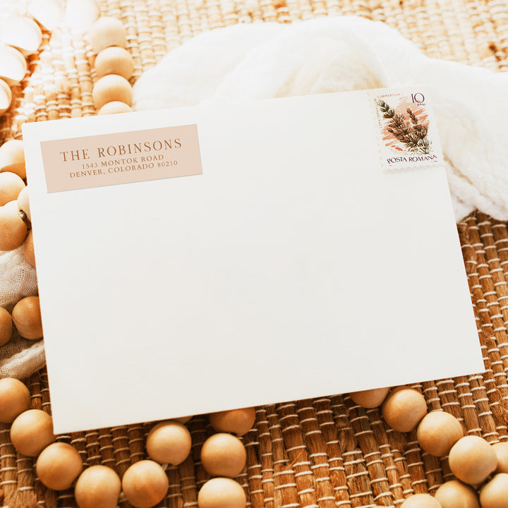 MIA Beige Bohemian Wedding Return Address Labels