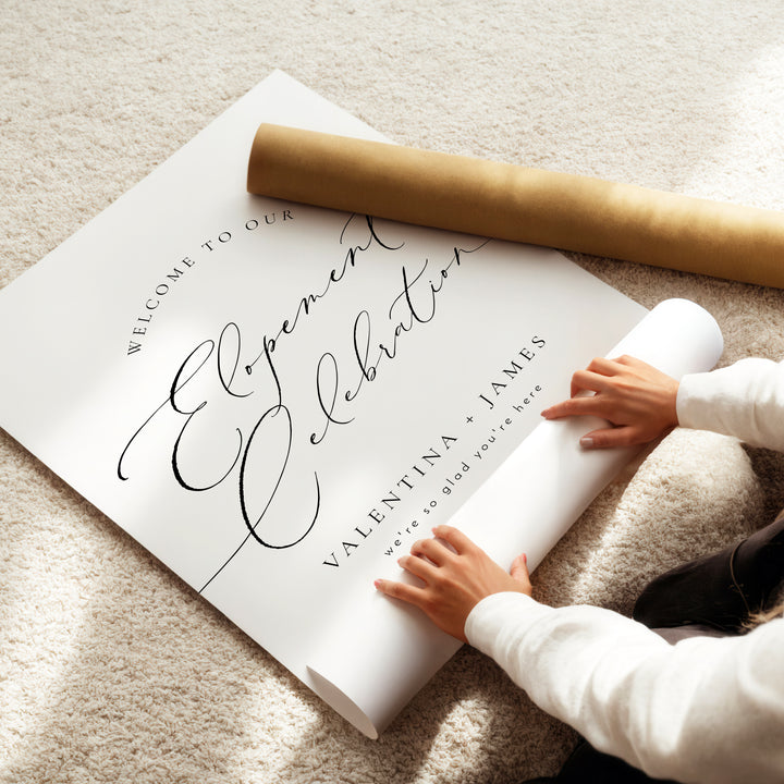 VALENTINA Personalized Elegant Elopement Celebration Party Welcome Sign