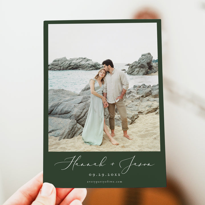 CORA Tropical Destination Wedding Save the Date Cards with Photo