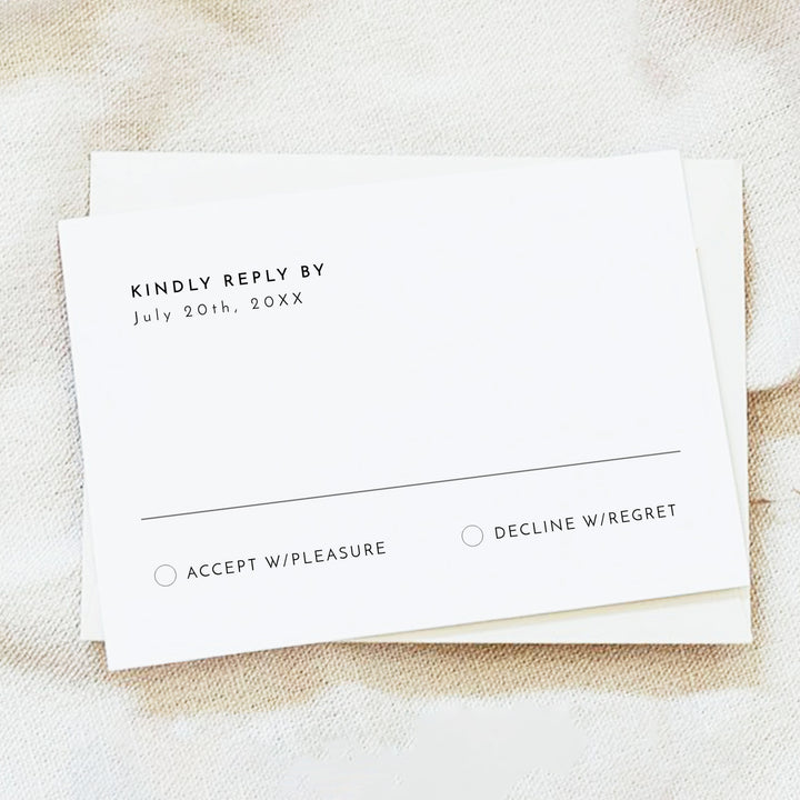 KENNEDY Modern Black and White Wedding Invite Suite with Photo