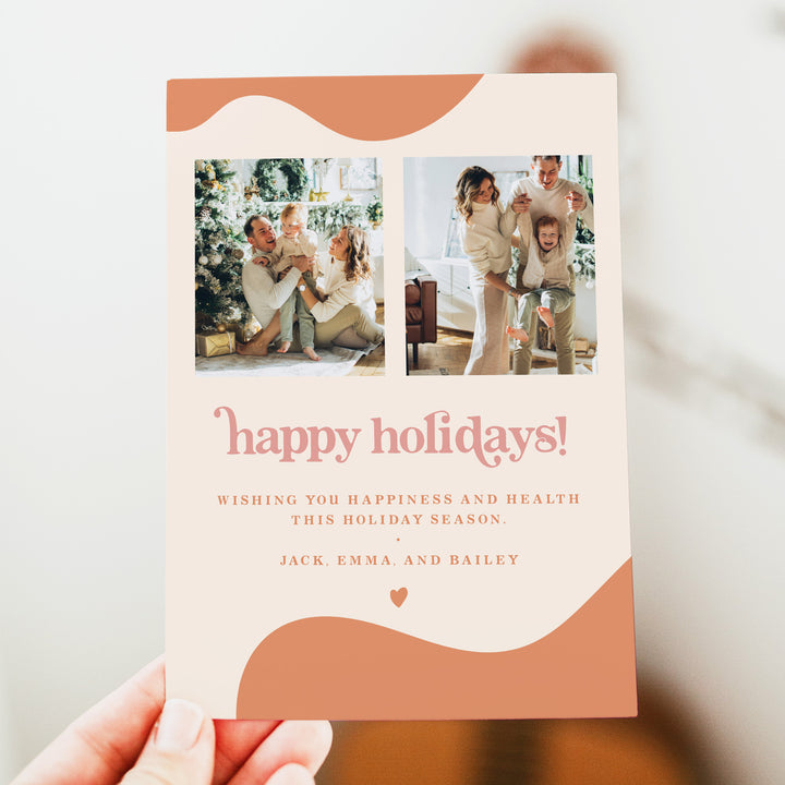 TRIXIE So Very Merry Retro 70s Hippie Arch Photo Holiday Cards