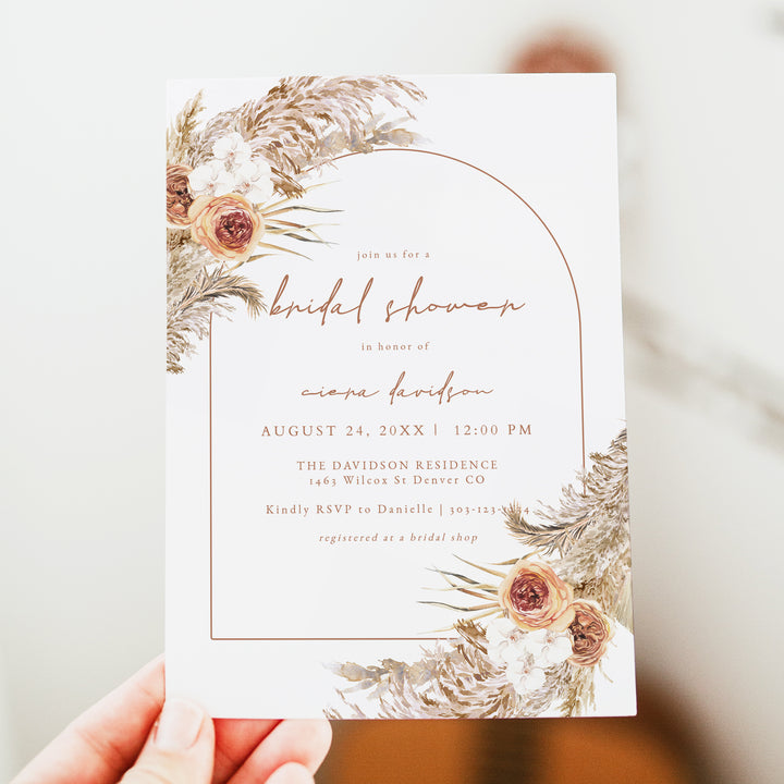 CIERA Rustic Fall Floral Bridal Shower Invitations