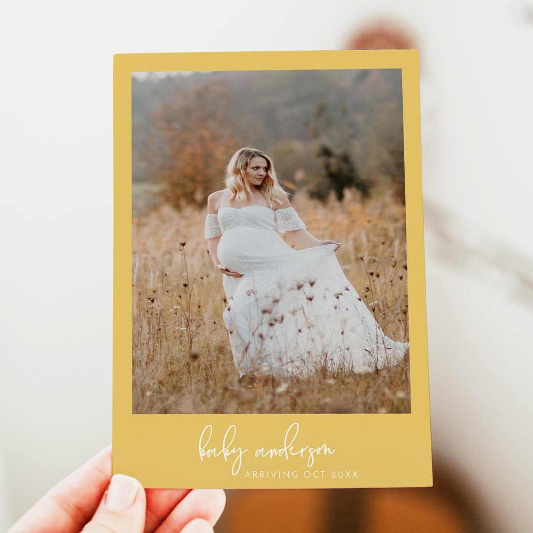 ROMY Yellow Boho Honey Bee Baby Shower Invitation with Photo