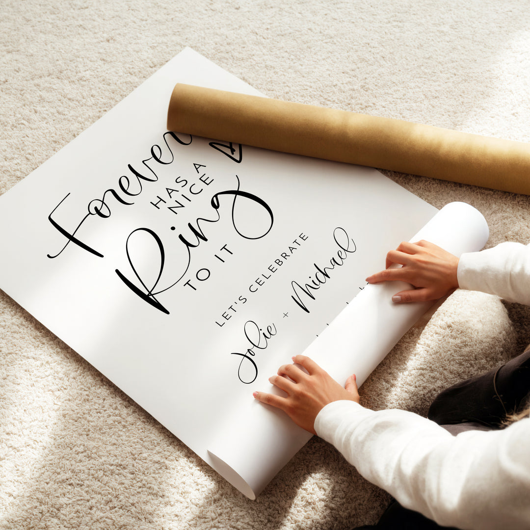 JOLIE Forever Has a Nice Ring To It Engagement Party Sign