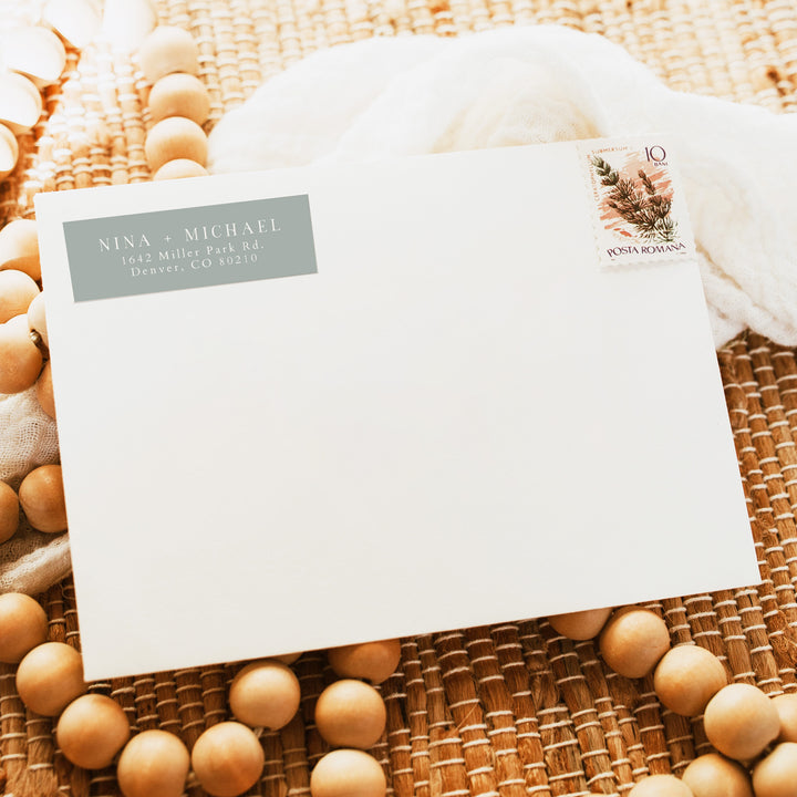 NINA Minimalist Sage Green Return Address Labels