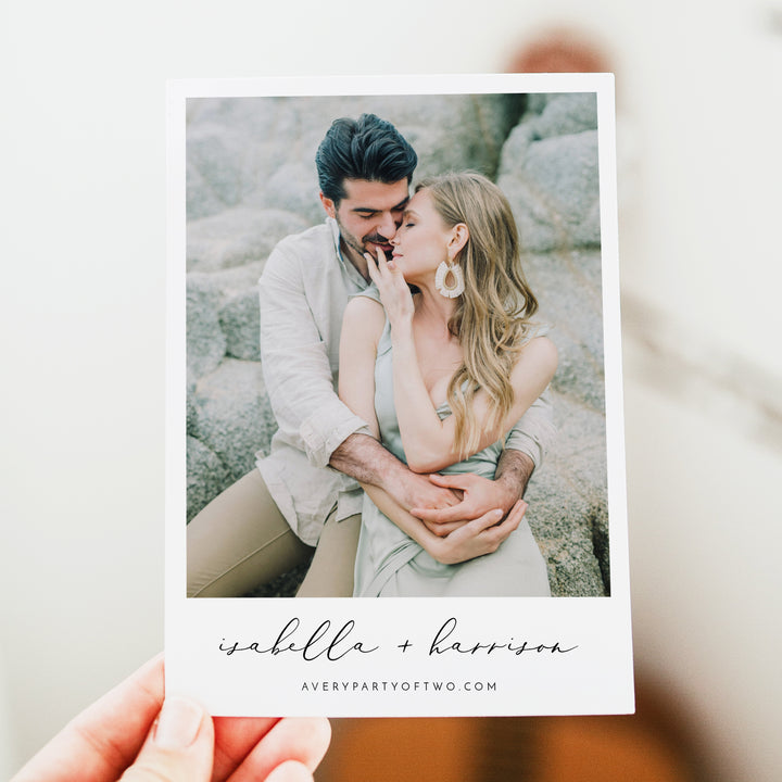 BLAKELY Sky Blue Beach Wedding Save the Date Invitations with Photo