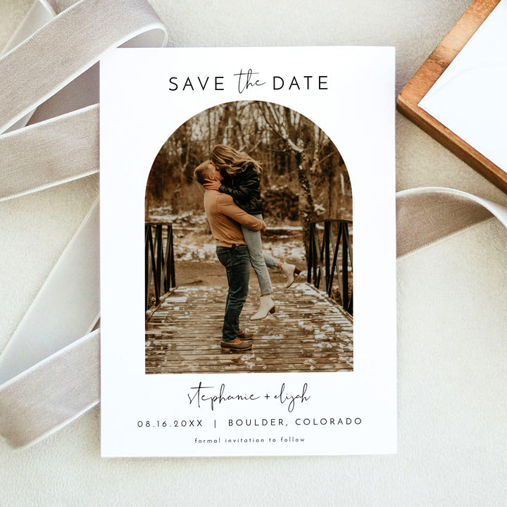 ADELLA Modern Minimalist Arch Photo Save the Date