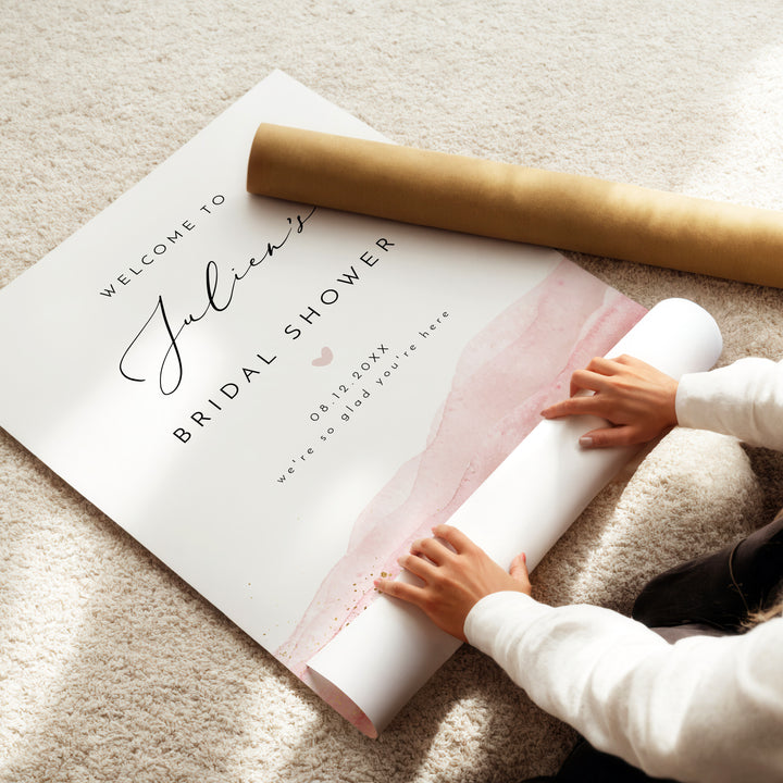 JULIEN Romantic Watercolor Bridal Shower Welcome Sign