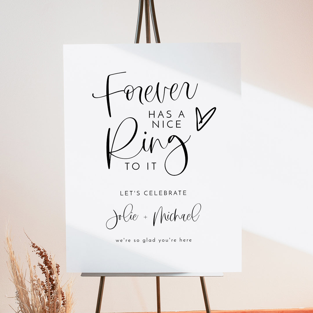 JOLIE Forever Has a Nice Ring To It Engagement Party Sign