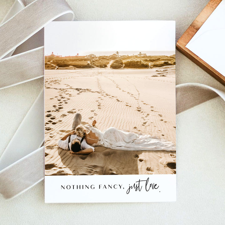 WILLOW Nothing Fancy Just Love Elegant Photo Elopement Announcement