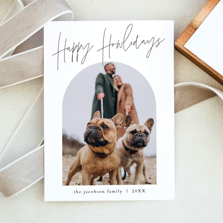 HARLOW Happy Howlidays Personalized Dog Photo Christmas Cards